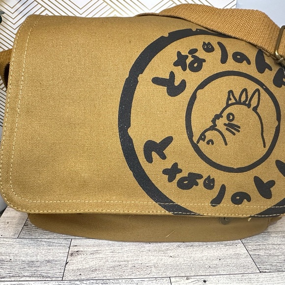 My Neighbor Totoro Khaki Crossbody Messenger Tote Bag Purse Studio Ghibli - Picture 3 of 8